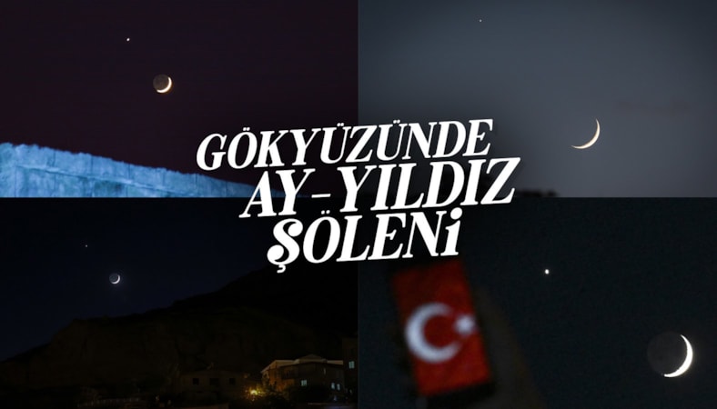 Hilal ve Venüs aynı kadrajda buluştu